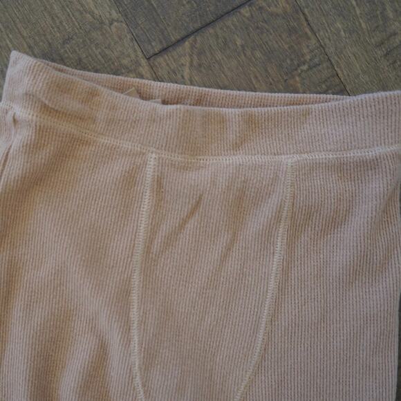Skims Long John Leggings Womens Small Beige Ribbed Lightweight Stretch Pull On - Picture 5 of 10